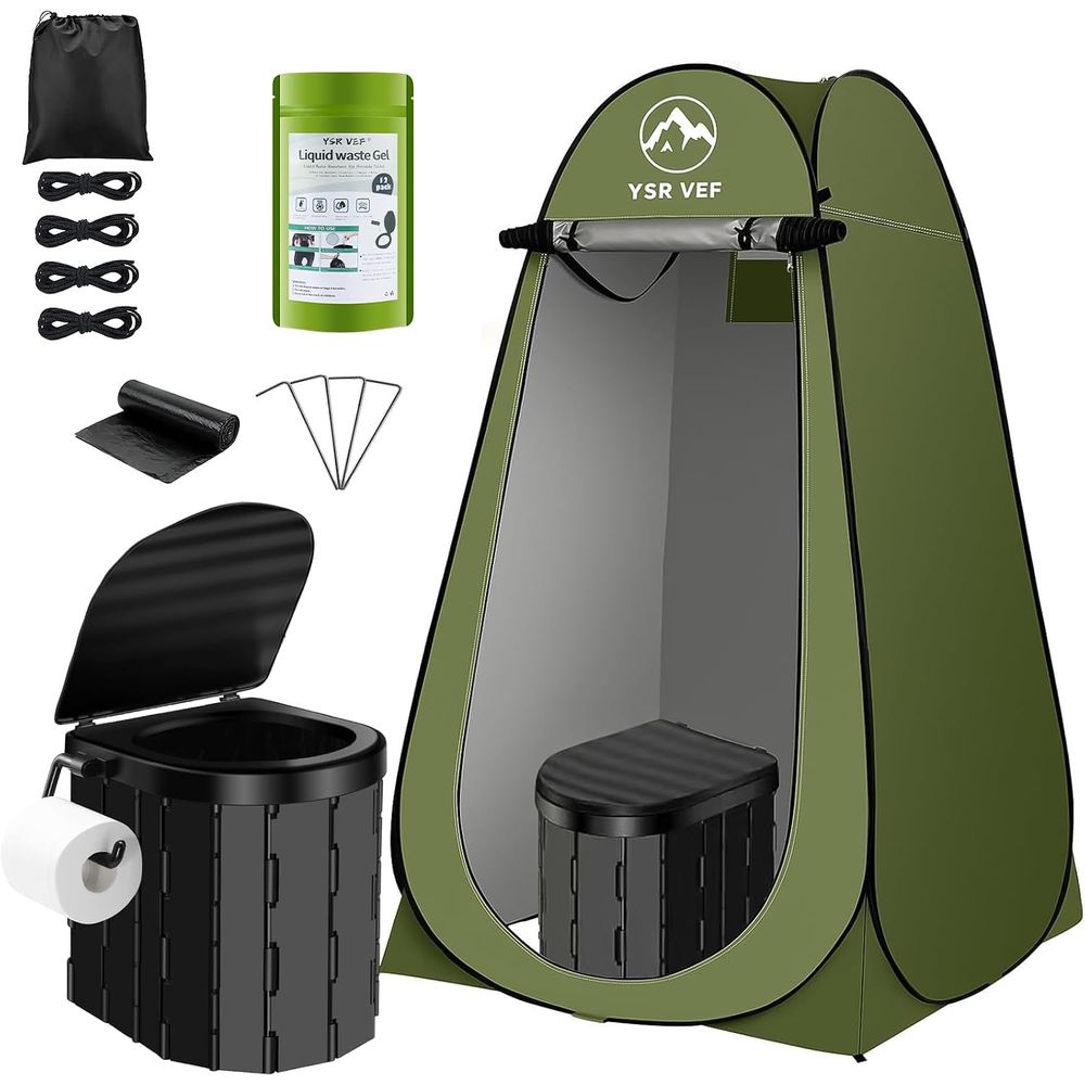 Outdoor Camp - Taşınabilir Tuvalet Seti, Açılır Gizlilik Çadırlı