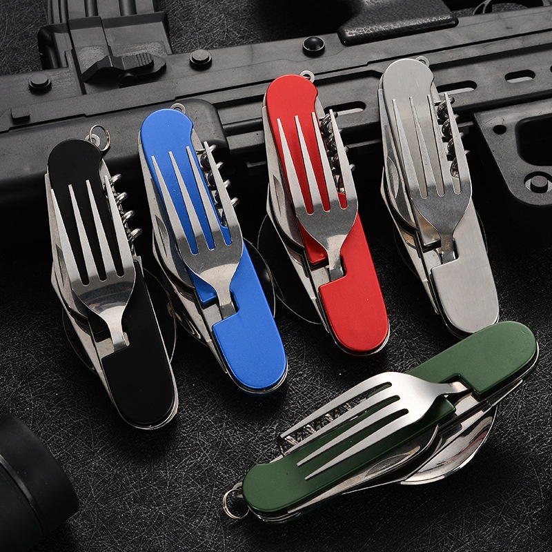 Outdoor Camping Utensils - 4'ü 1 Arada Katlanır Sofra Ayrılabilir