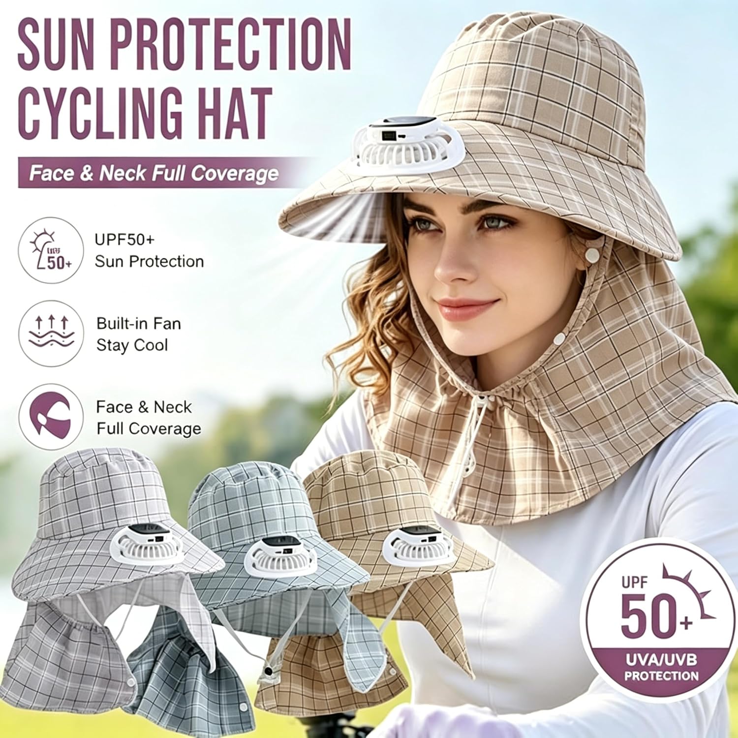Outdoor Camping Hat - 1 Adet Güneş Enerjili Boyun Koruyucu