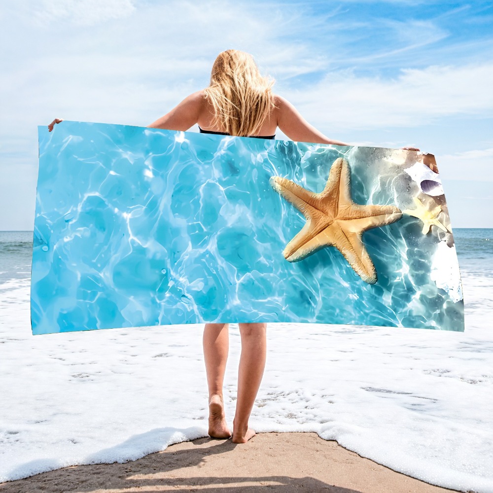 Outdoor Camping Blanket - 27.5x55 inç Mavi Okyanus Denizanası Banyo