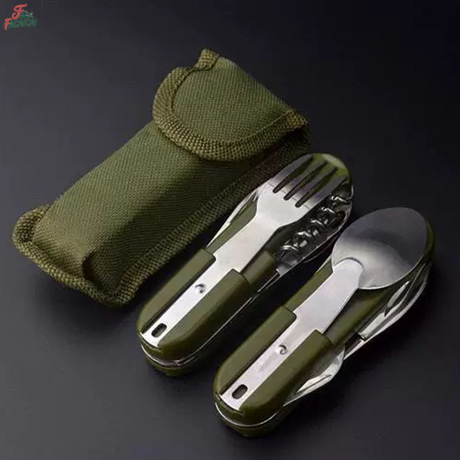 Outdoor Camping Utensils - Kamp Malzemeleri 5'i 1 Arada Paslanmaz