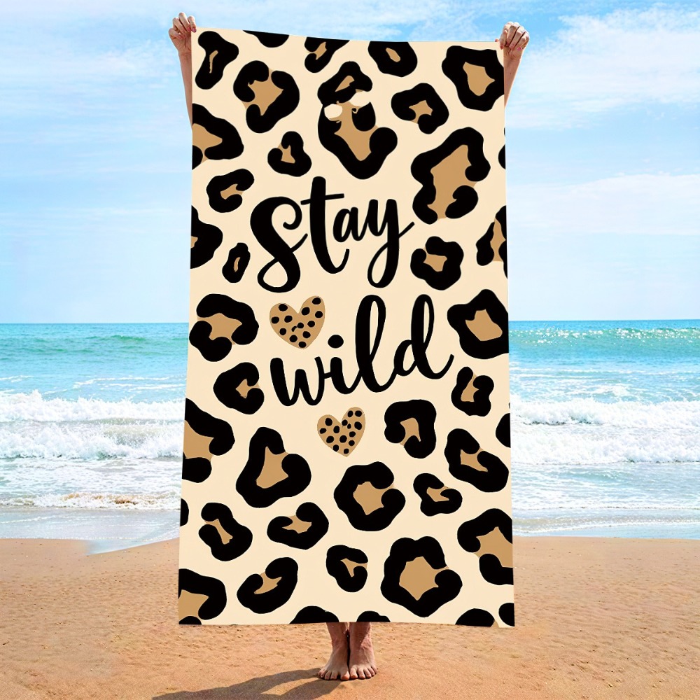 Outdoor Camping Blanket - Leopar Baskı Baskılı Hızlı Kuruyan Plaj