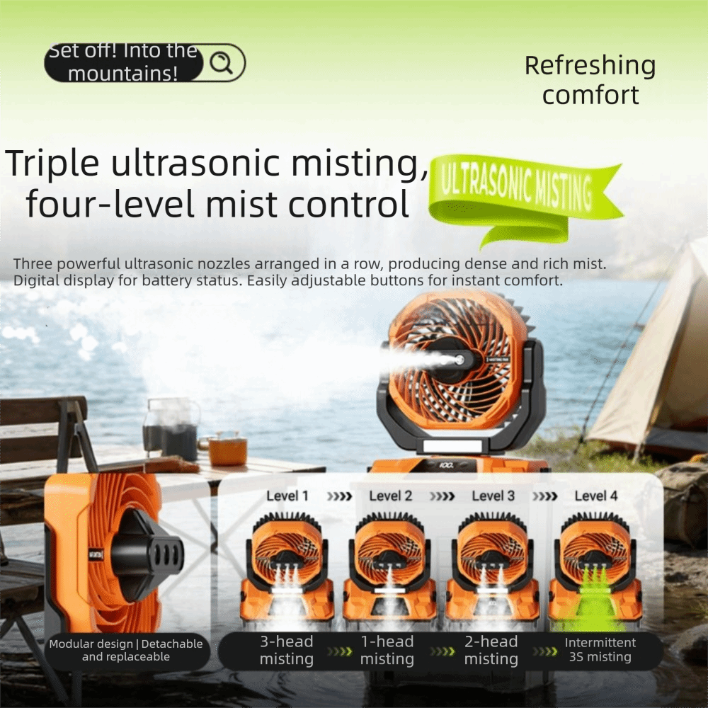 Büyük Su Tanklı Spreyli Kamp F - Outdoor Camping Misting Fan incelemesi ve fiyatı