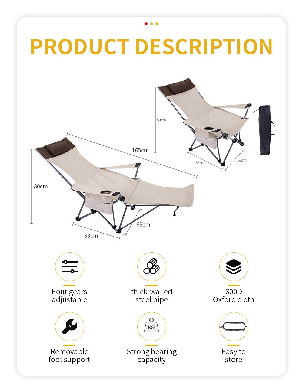 Taşınabilir Katlanır Yatarlı S - Outdoor Camping Recliner Chairs incelemesi ve fiyatı